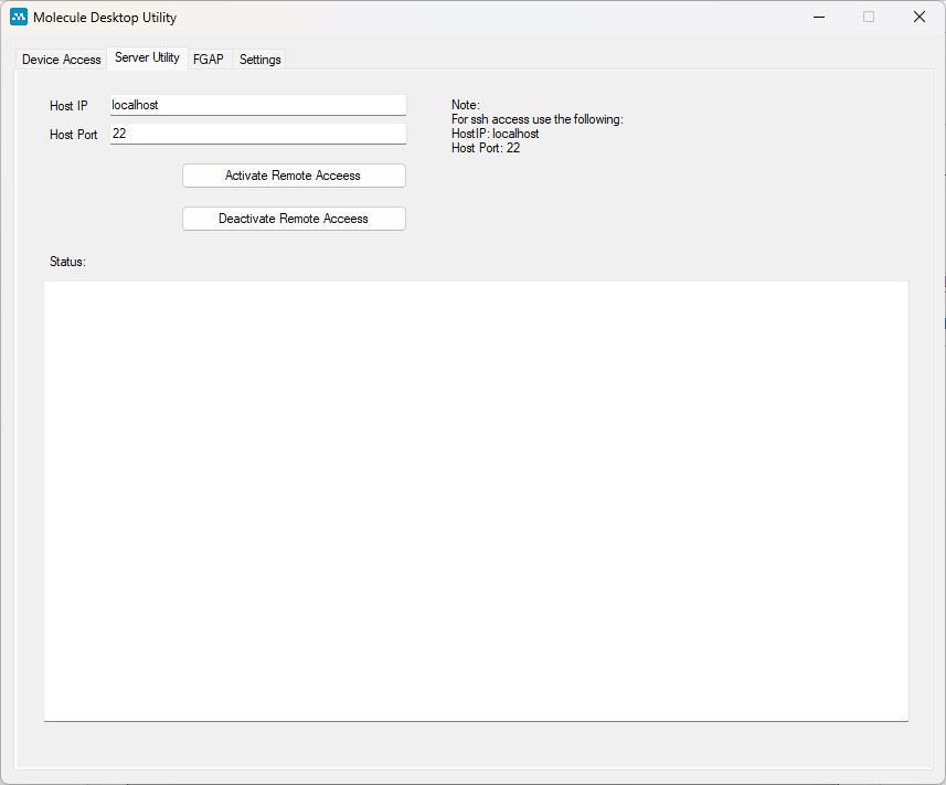 Molecule Desktop Utility - Server Utility
